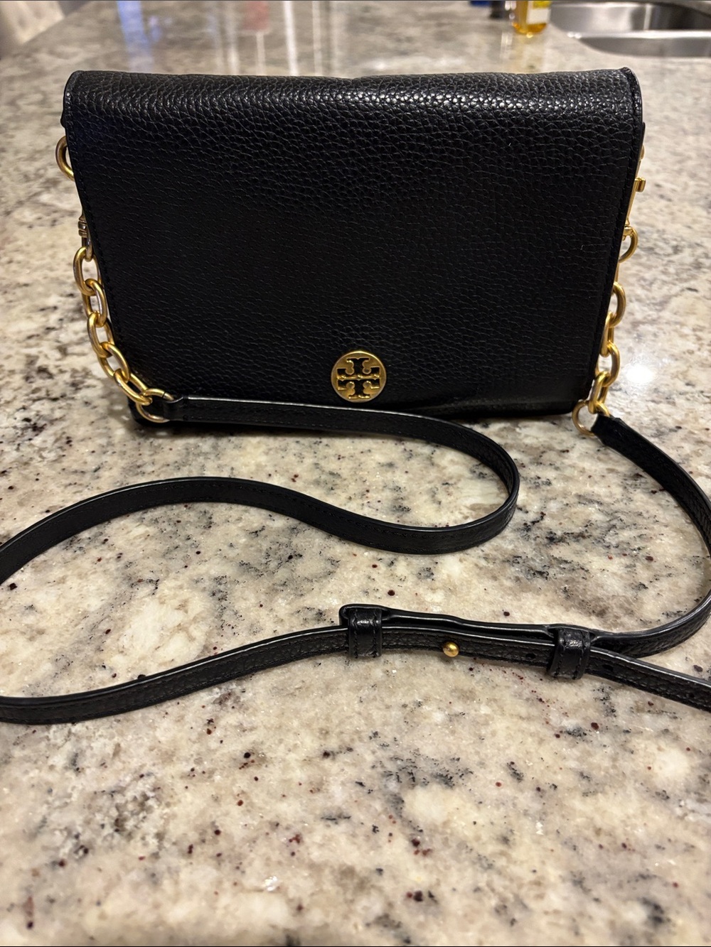 Tory Burch Georgia Black Leather Crossbody